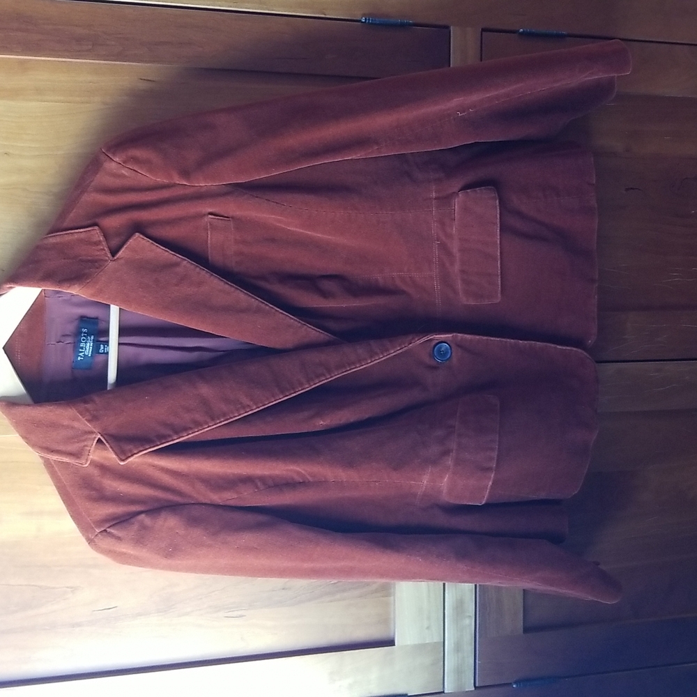 Host Pick Hooray! Talbots rust color velveteen blazer, size 12 WP